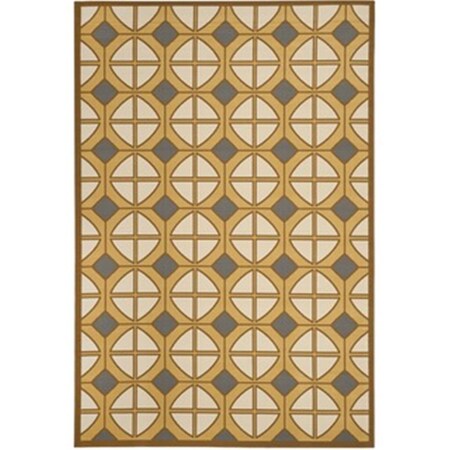 Safavieh 8 x 11 ft. Rectangle- Indoor - Outdoor Hampton Camel And Ivory Power Loomed Rug HAM510AC-8